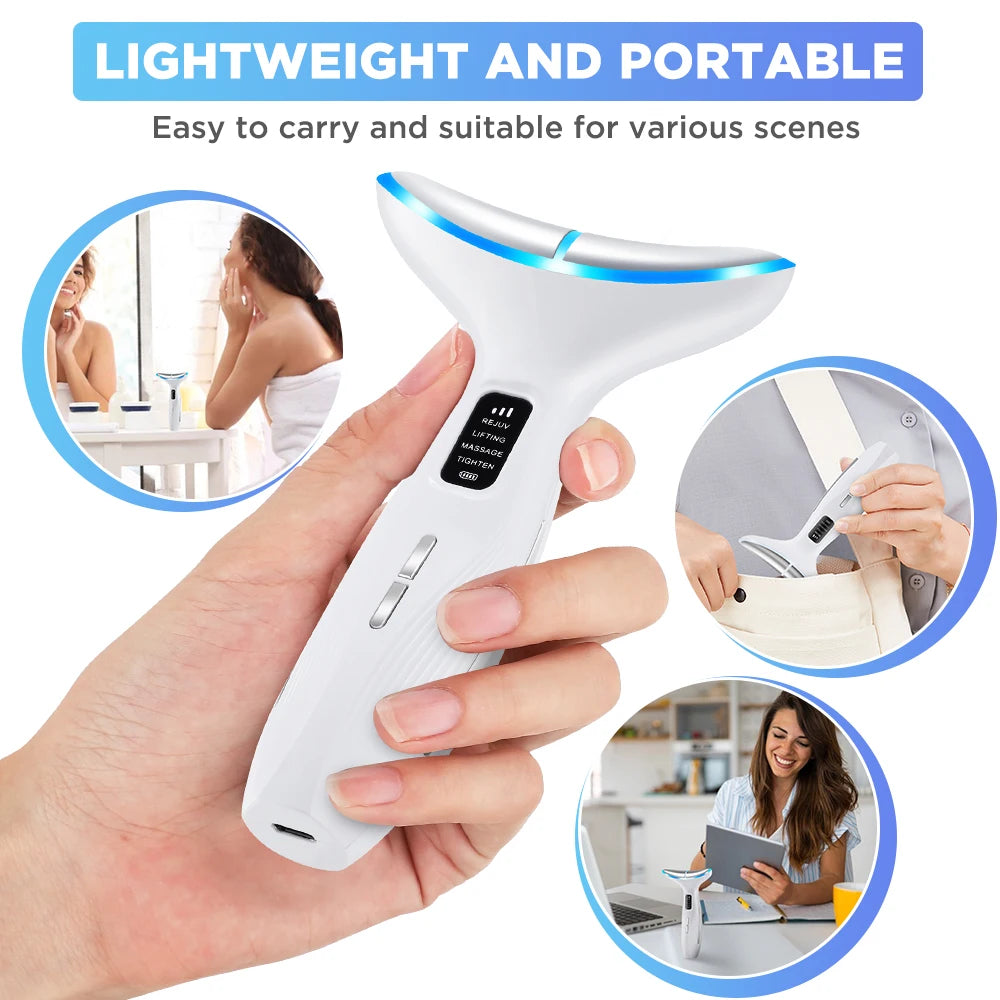 Appareil de beauté du visage et du cou, Massage par vibrations pour le visage et le cou, Skindion personnel, appareil de beauté à usage domestique, Machine de Lifting du visage