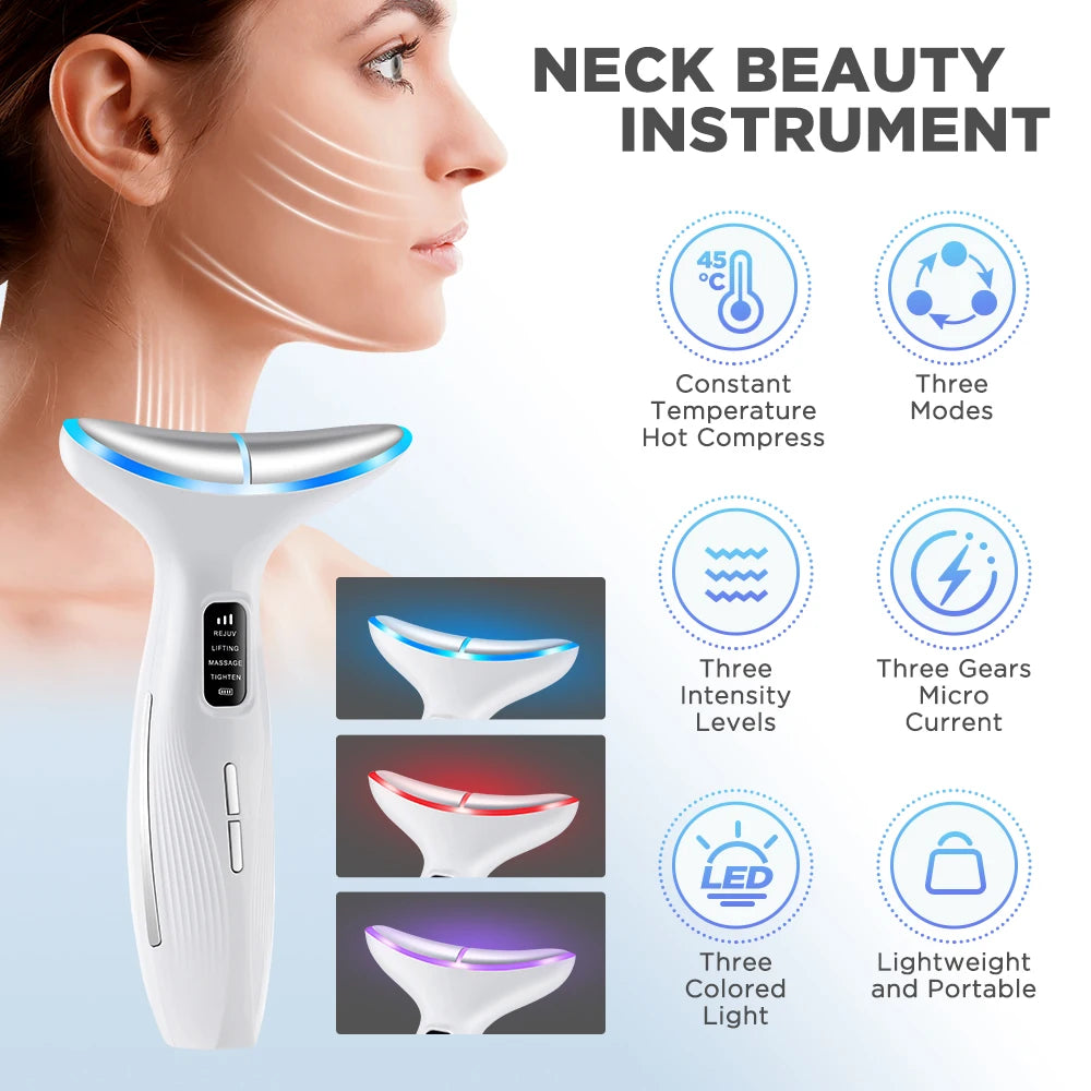 Appareil de beauté du visage et du cou, Massage par vibrations pour le visage et le cou, Skindion personnel, appareil de beauté à usage domestique, Machine de Lifting du visage
